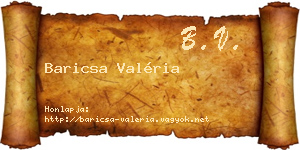 Baricsa Valéria névjegykártya