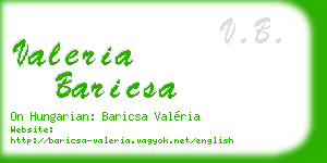 valeria baricsa business card